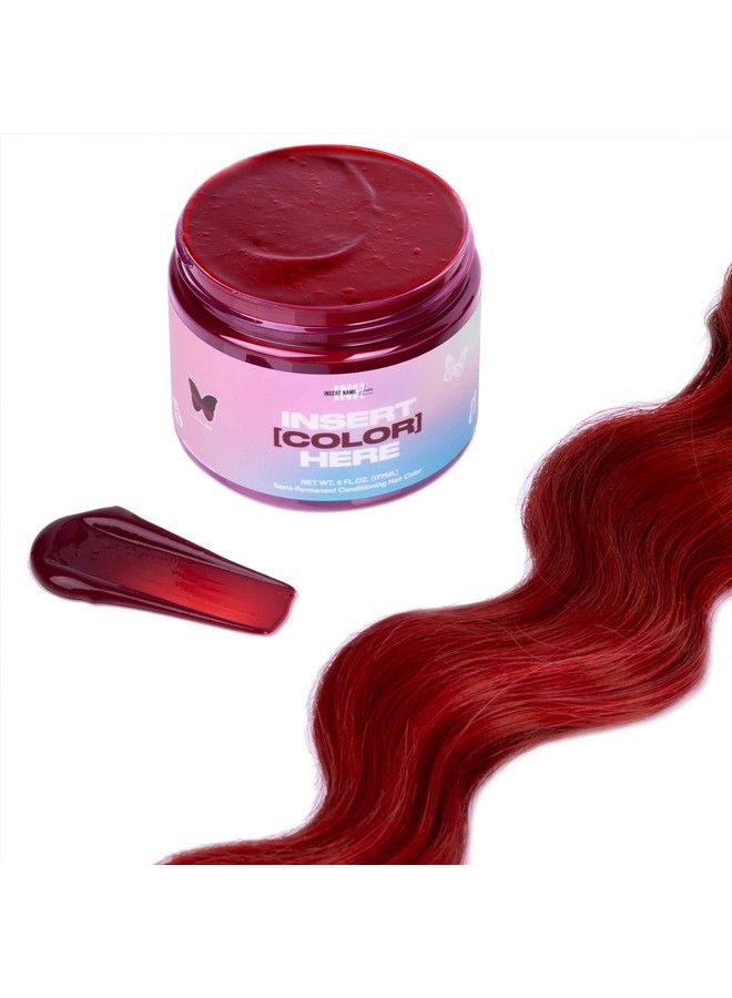 Semi Permanent Hair Color Ruby Red Color Depositing Conditioner Temporary Hair Dye Tint Conditioning Hair Mask Safe Red Hair Dye 6Oz