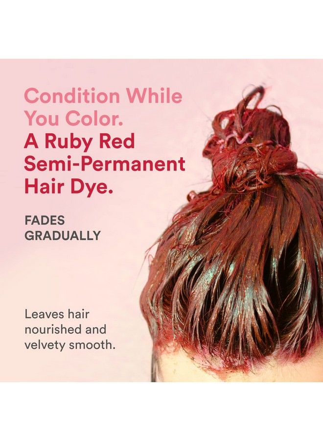 Semi Permanent Hair Color Ruby Red Color Depositing Conditioner Temporary Hair Dye Tint Conditioning Hair Mask Safe Red Hair Dye 6Oz