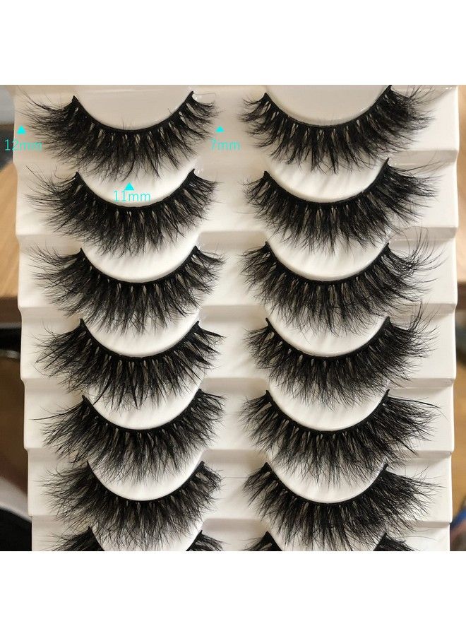 Fake Eyelashes Natural 15Mm Cat Eye Lashes Pack Short Fluffy Faux Mink Thick Curly 3D Dramatic Soft Strip False Eye Lashes Multipack