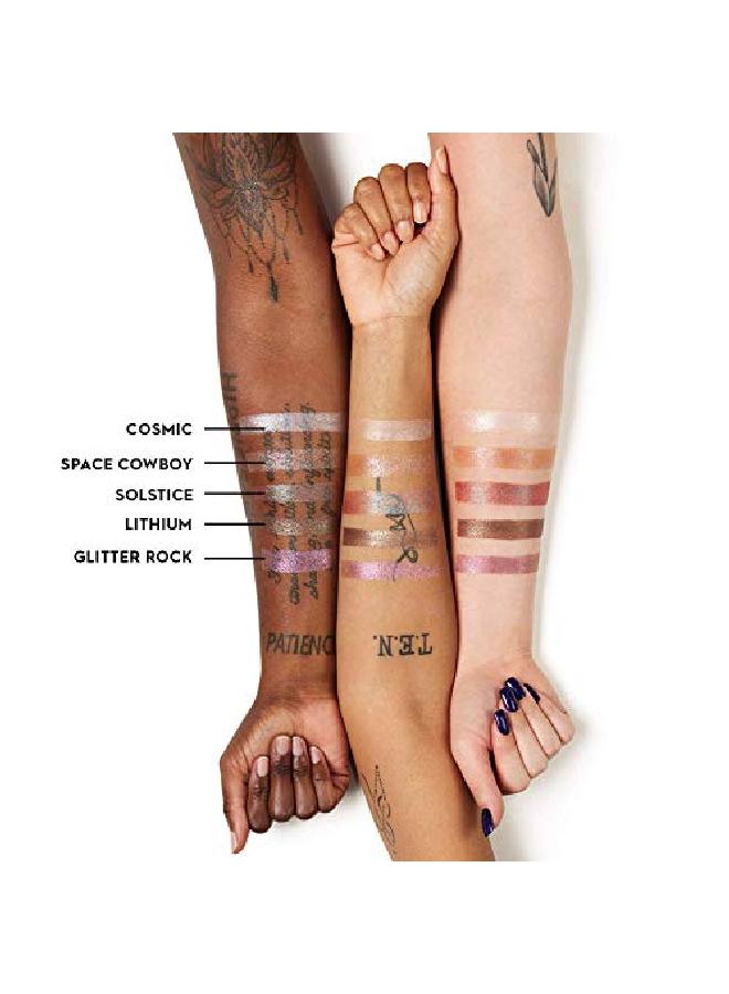 24/7 Moondust Eyeshadow Compact Space Cowboy - Light Champagne Gold With Silver Sparkle - Maximum Glitter & Velvety Shimmer