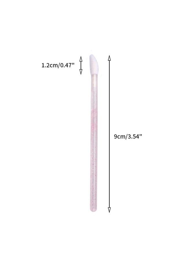 300Pcs Glitter Crystal Lip Brush Disposable Lip Brushes Lip Gloss Applicators Lipstick Gloss Wands Applicator Perfect Makeup Tool Kits (Pink)