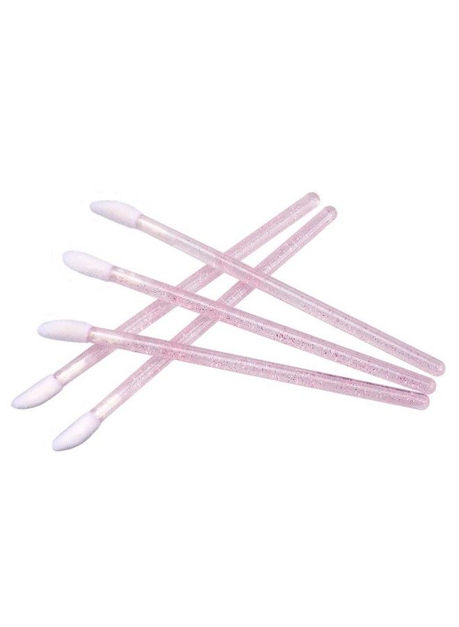 300Pcs Glitter Crystal Lip Brush Disposable Lip Brushes Lip Gloss Applicators Lipstick Gloss Wands Applicator Perfect Makeup Tool Kits (Pink)
