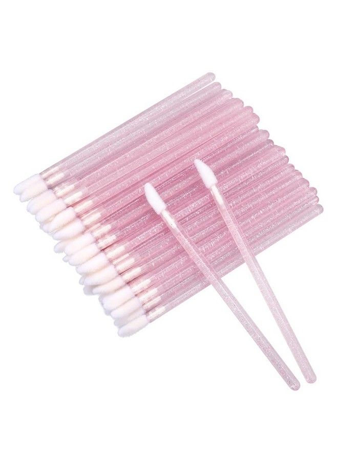 300Pcs Glitter Crystal Lip Brush Disposable Lip Brushes Lip Gloss Applicators Lipstick Gloss Wands Applicator Perfect Makeup Tool Kits (Pink)