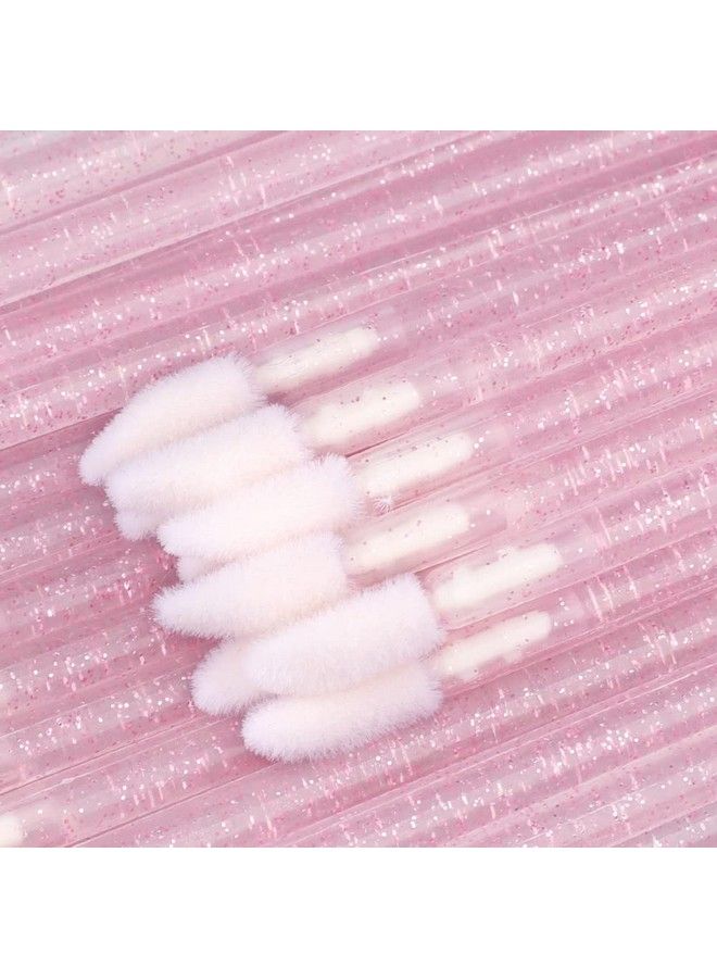 300Pcs Glitter Crystal Lip Brush Disposable Lip Brushes Lip Gloss Applicators Lipstick Gloss Wands Applicator Perfect Makeup Tool Kits (Pink)