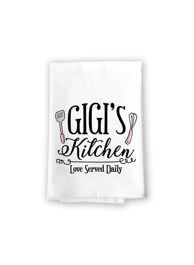 Home Decor Gigi Kitchen Love Served Daily Flour Sack Towel 27 Inch By 27 Inch 100% Cotton Highly Absorbent Multipurpose Kitchen Dish Towel