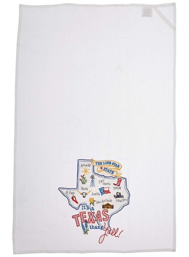 Designs St Thing Texas Emb F/S Dish Towel 17.5 X 28 Various