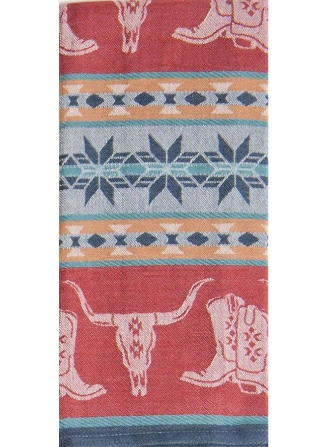 Southwest At Heart Jacquard Tea Towel & Boots Tea Towel Set Of 2 Southwestern Native Print Western Cowboy Kitchen Towels Dishtowel Set