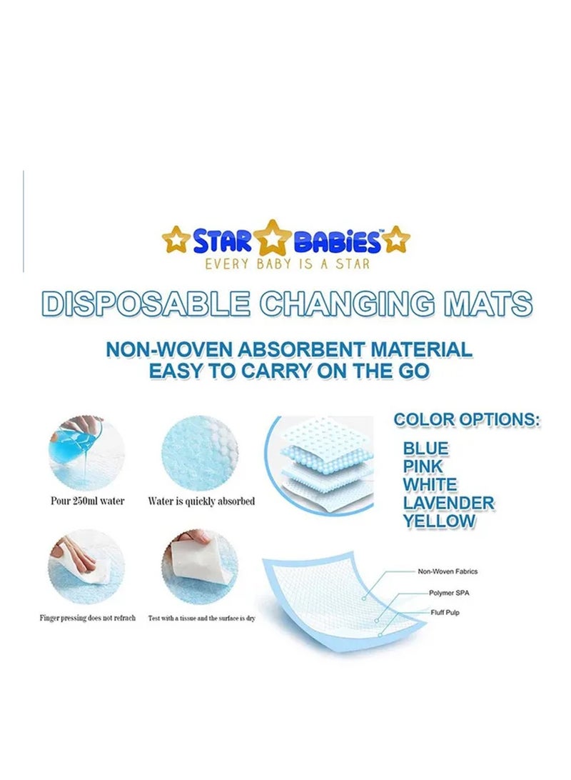 A To Z - Disposable changing mat Size (45cm x 60cm) Large- Premium Quality for Baby Soft Ultra Absorbent Waterproof, Pack Of 175 - White