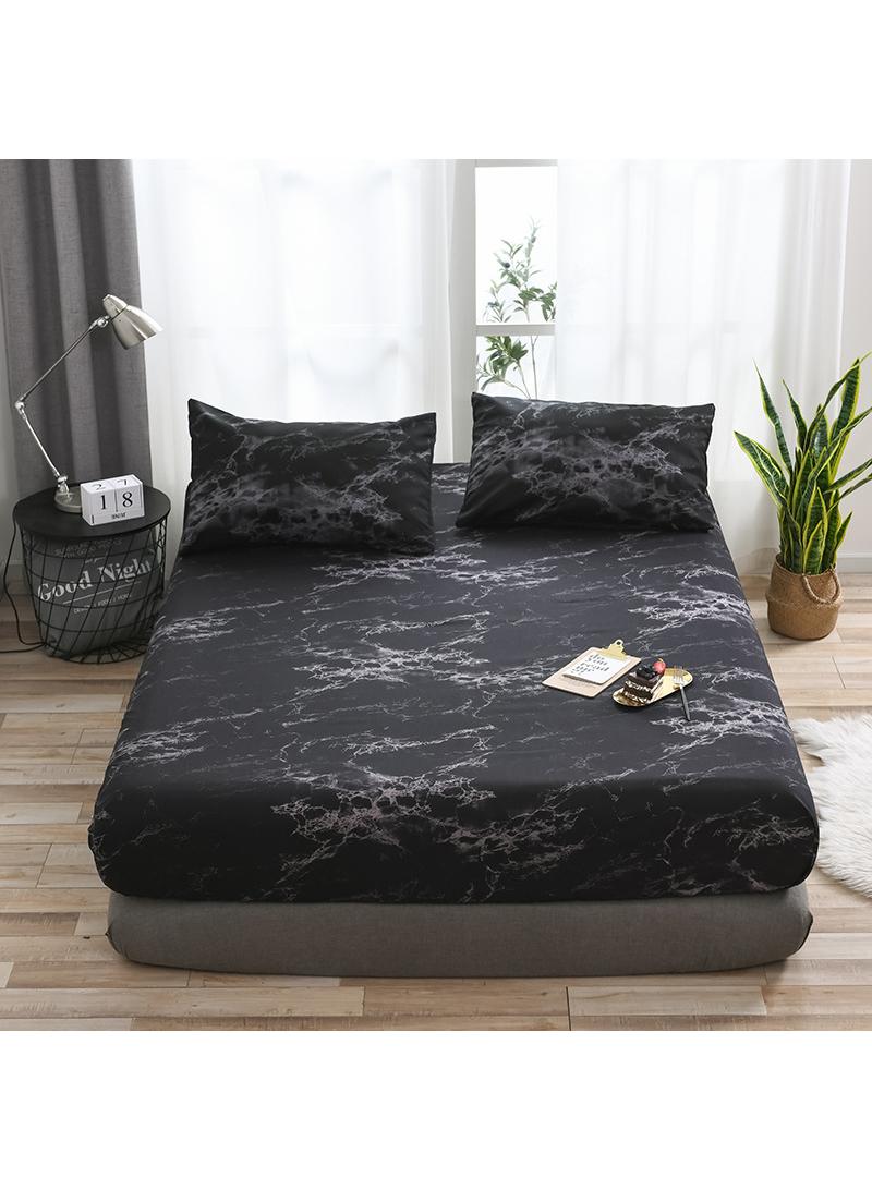 3-Piece Marble Patterned Bed Sheets Mattresses Breathable Mattress Cover