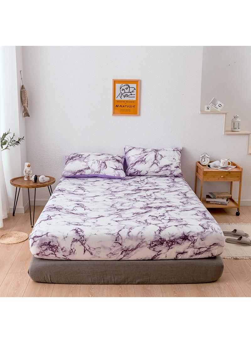 3-Piece Marble Patterned Bed Sheets Mattresses Breathable Mattress Cover