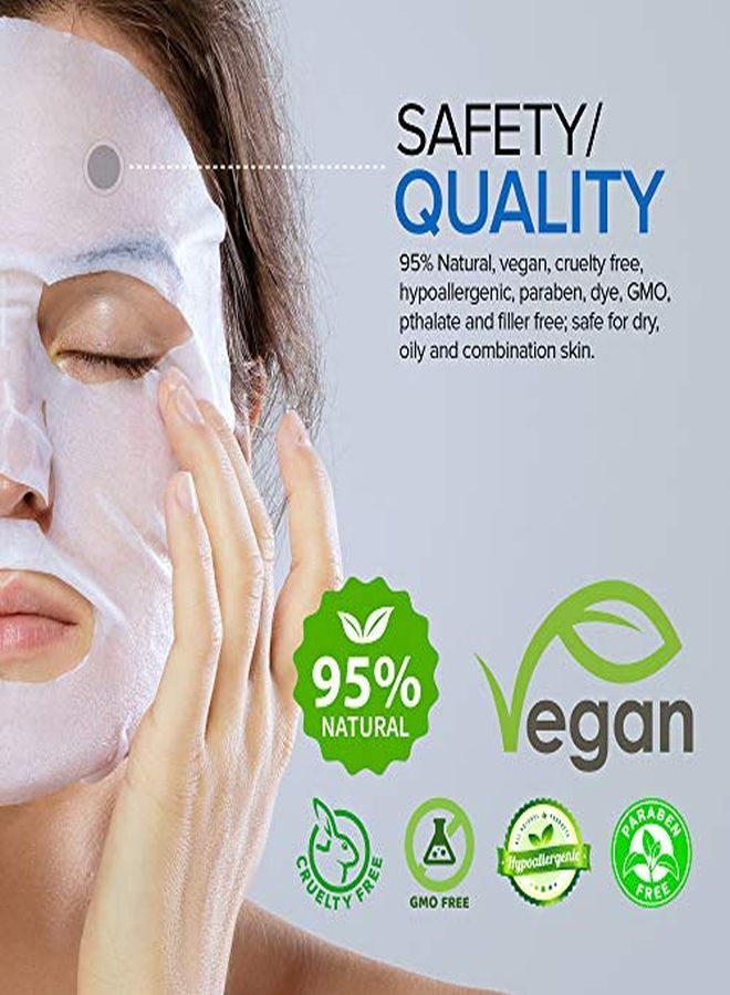 Azure Hyaluronic Acid & Retinol Anti Aging Facial Sheet Mask Hydrating, Toning & Rejuvenating | Helps Reduce Fine Lines & Wrinkles | Smooths & Repairs Elasticity | Made In Korea 5 Pack