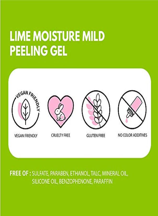 Lime Moisture Mild Peeling Gel 4.23 Fl Oz , Exfoliating, Deep Cleansing, Glowing Smooth With Aha, & Fruits Complex Control Sebum Clear Dead Skin Cells Blackheads PoreMinimizing