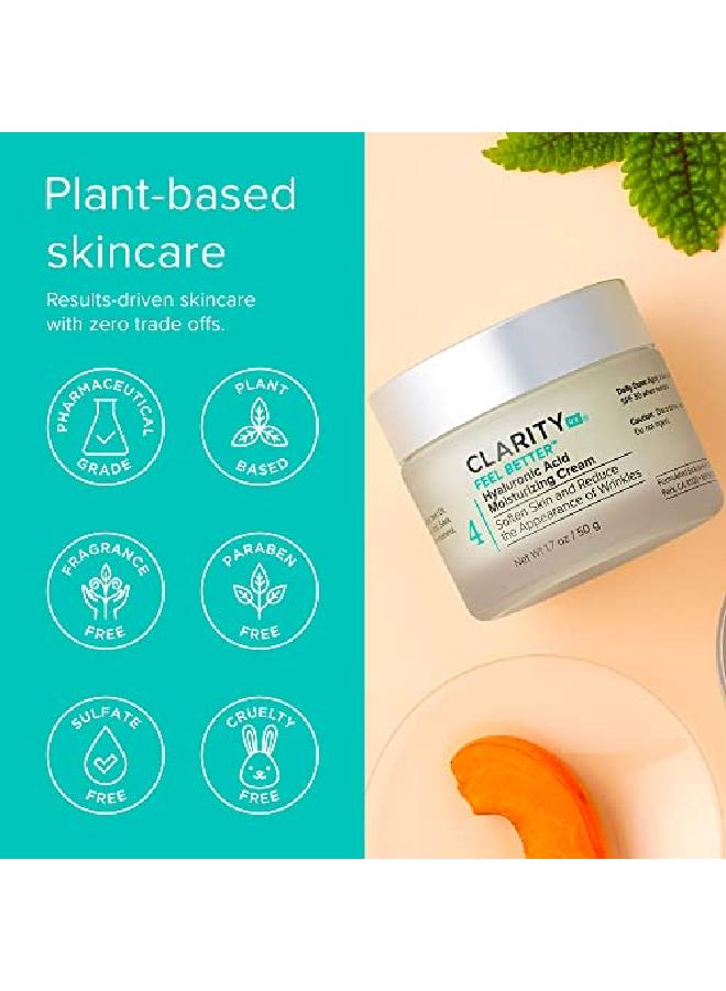 Feel Better Hyaluronic Acid Facial Moisturizer With Jojoba Seed Oil Plant Based Hydrating Face Cream For All Skin Types Paraben Free Natural Skin Care (17 Oz)
