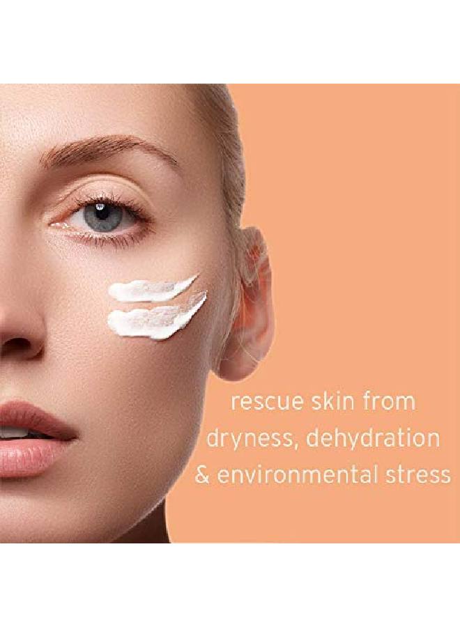 Rescue Cremè Ultra Hydrating Face Moisturizer Day To Night Cream With Shea Butter & Vitamin E To Boost Collagen & Elastin Reduce Wrinkles & Heal Dry Skin Paraben Free (17 Fl Oz)