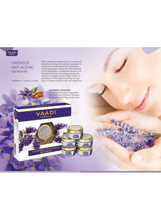 Facial Kit Lavender And Rosemary Spa Facial Kit All Natural Suitable For All Skin Types And Both For Men And Women 70 Grams Vaadi Herbals