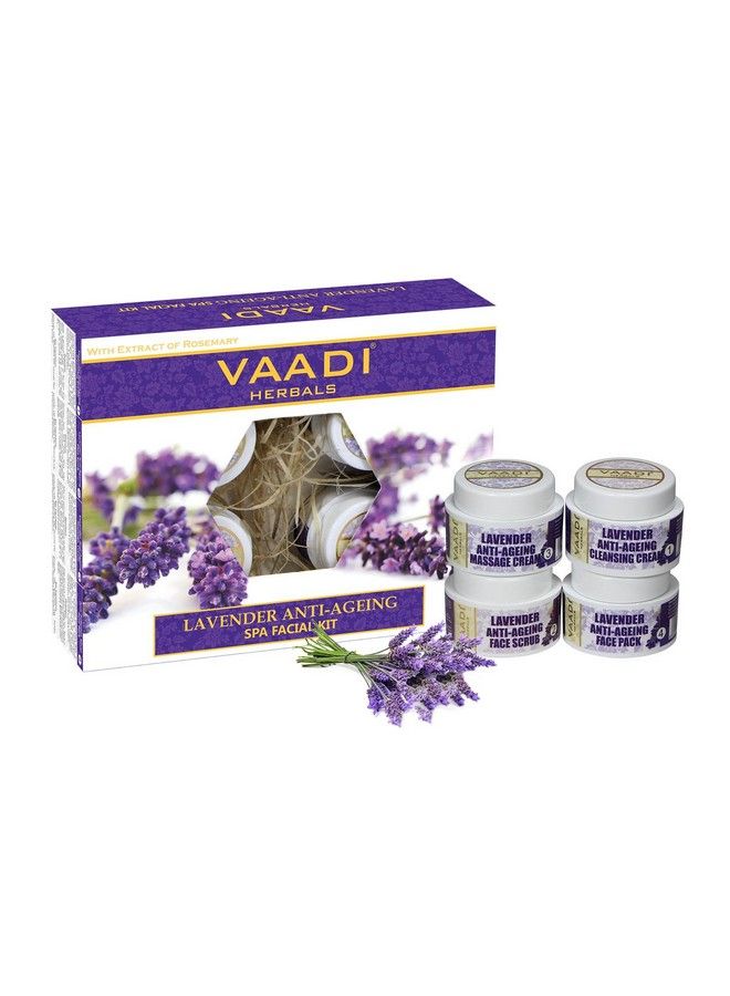 Facial Kit Lavender And Rosemary Spa Facial Kit All Natural Suitable For All Skin Types And Both For Men And Women 70 Grams Vaadi Herbals