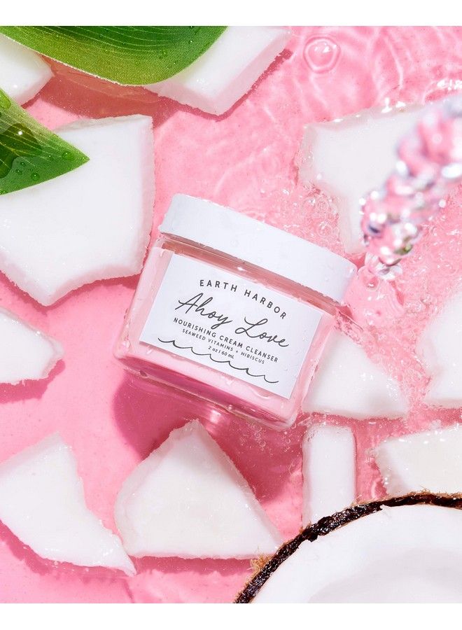 | Ahoy Love Nourishing Cream Cleanser Cleans Without Stripping & Hydrates | Hibiscus + Seaweed Extract + Aloe Juice | 100% Vegan & Botanicals | 2Oz