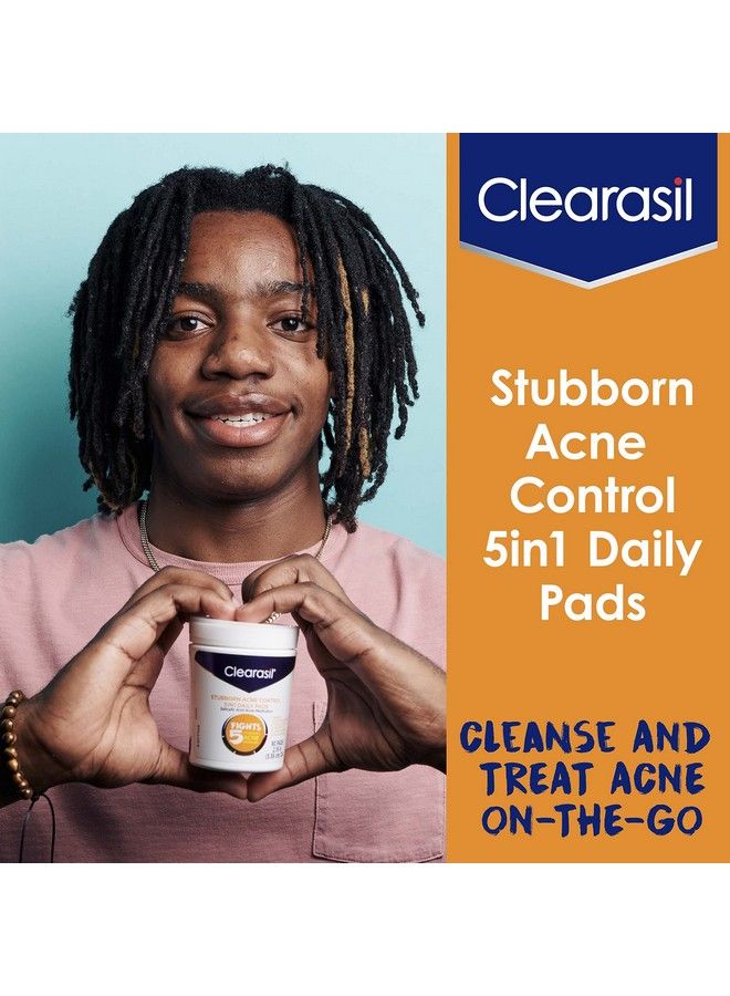 Stubborn Acne Control 5In1 Daily Facial Cleansing Pads With Salicylic Acid Acne Treatment Medicine 90 Count