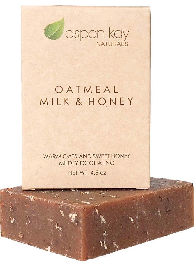 Handmade Oatmeal Soap Bar For Face & Body Made With Organic Raw Honey Goats Milk Organic Shea Butter Exfoliating Soap For All Skin Types Made In The Usa 4.5 Oz