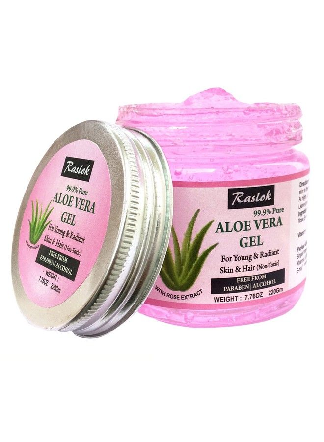 Aloe Vera Gel Pure Natural Organic Aloe Gel For Moisturizing Face Skin & Hair Care (Rose 7.76 Oz)