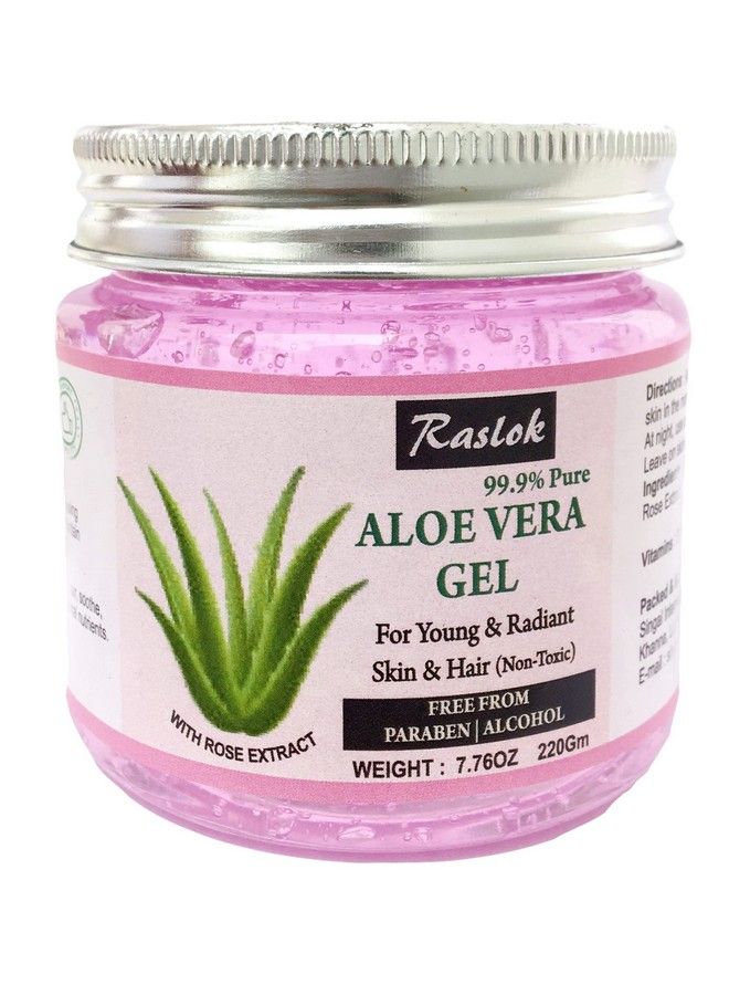 Aloe Vera Gel Pure Natural Organic Aloe Gel For Moisturizing Face Skin & Hair Care (Rose 7.76 Oz)