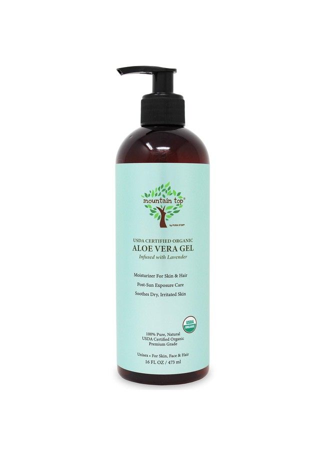 Organic Aloe Vera Gel (16 Fl Oz / 473 Ml) Usda Certified 100% Pure & Natural For Extremely Dry & Itchy Skin