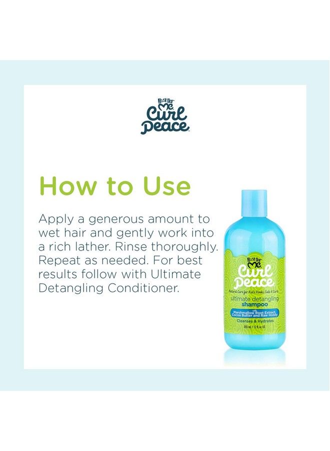 Curl Peace Ultimate Detangling Shampoo  Cleanses & Hydrates Contains Marshmallow Root Extract Cocoa Butter & Raw Honey No Animal Testing 12 Oz