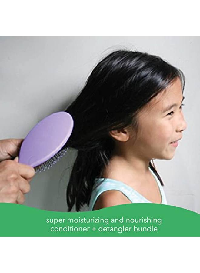 Kids Hair Detangling Bundle ; 85 Oz Detangler & 6 Oz Conditioner ; No Toxins ; Hypoallergenic ; Natural Conditioner ; Detangling Spray ; Coconut