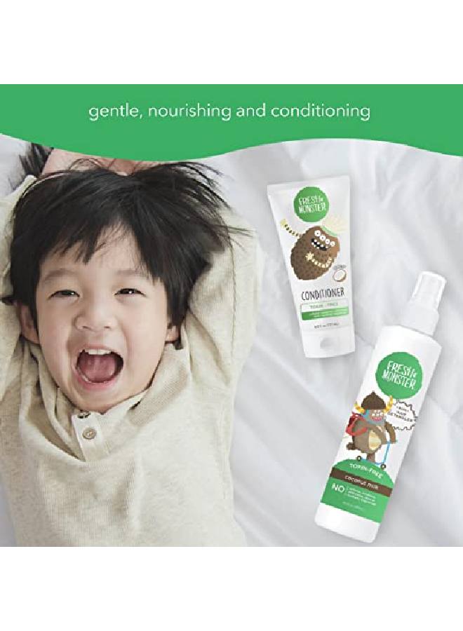 Kids Hair Detangling Bundle ; 85 Oz Detangler & 6 Oz Conditioner ; No Toxins ; Hypoallergenic ; Natural Conditioner ; Detangling Spray ; Coconut