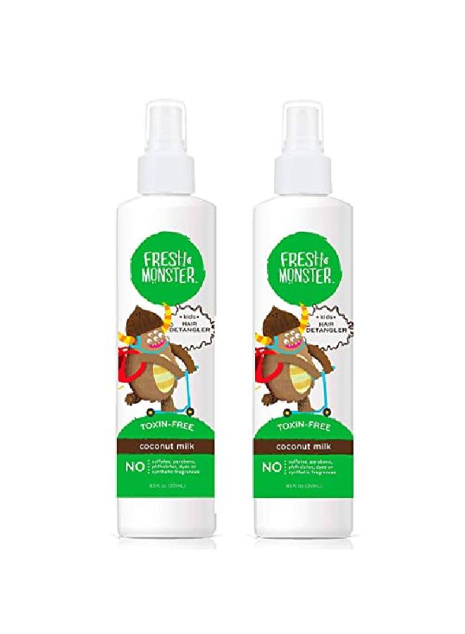 Kids Detangler Spray ; 85 Oz ; 2Pack ; No Toxins ; Hypoallergenic ; Natural Conditioning Spray ; Detangling Spray ; Coconut