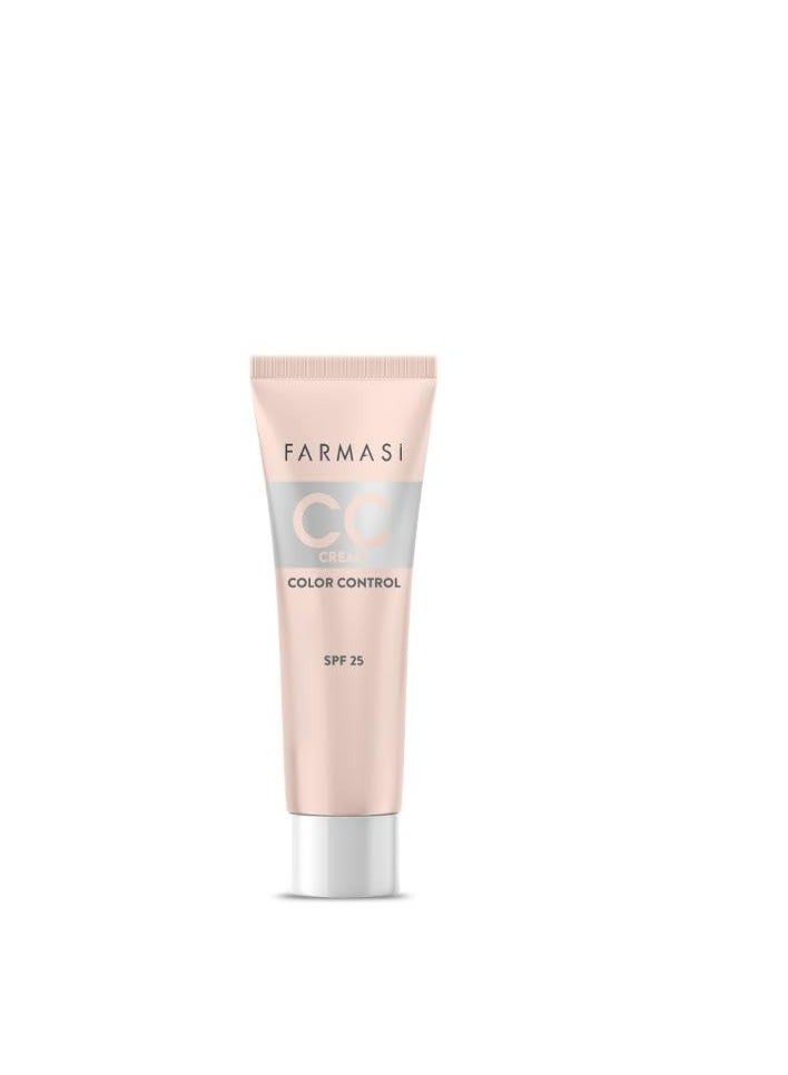 FARMASI CC Color Control Cream, Natural and Flawless Finish, Enriched Formula with Multimineral & Spf 25+, All-Day Hold, All Skin Types, 1 fl. oz, 01 Light (04 MEDIUM TO TAN, 30 ml)