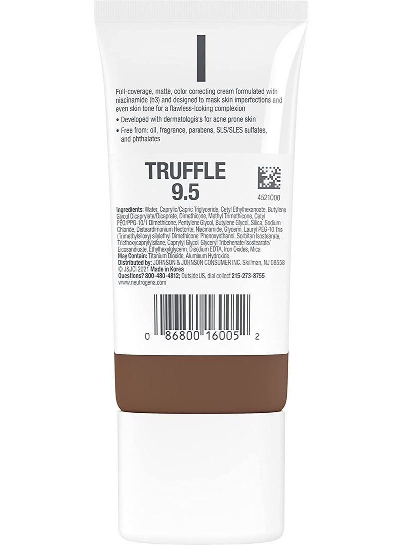 Neutrogena Clear Coverage Flawless Matte CC Cream, Truffle, 1 oz