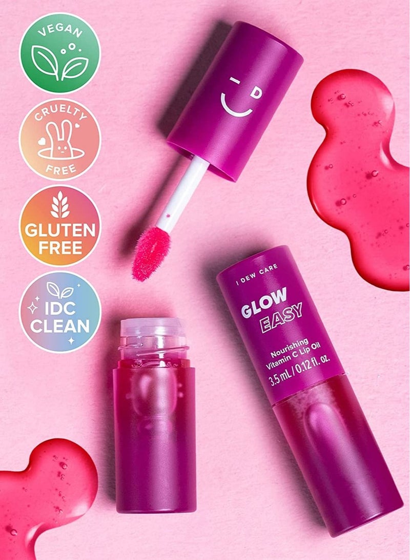 I DEW CARE Glow Easy | Vitamin C Lip Oil | Korean Skincare, Vegan, Cruelty-Free, Gluten-Free, Paraben-Free