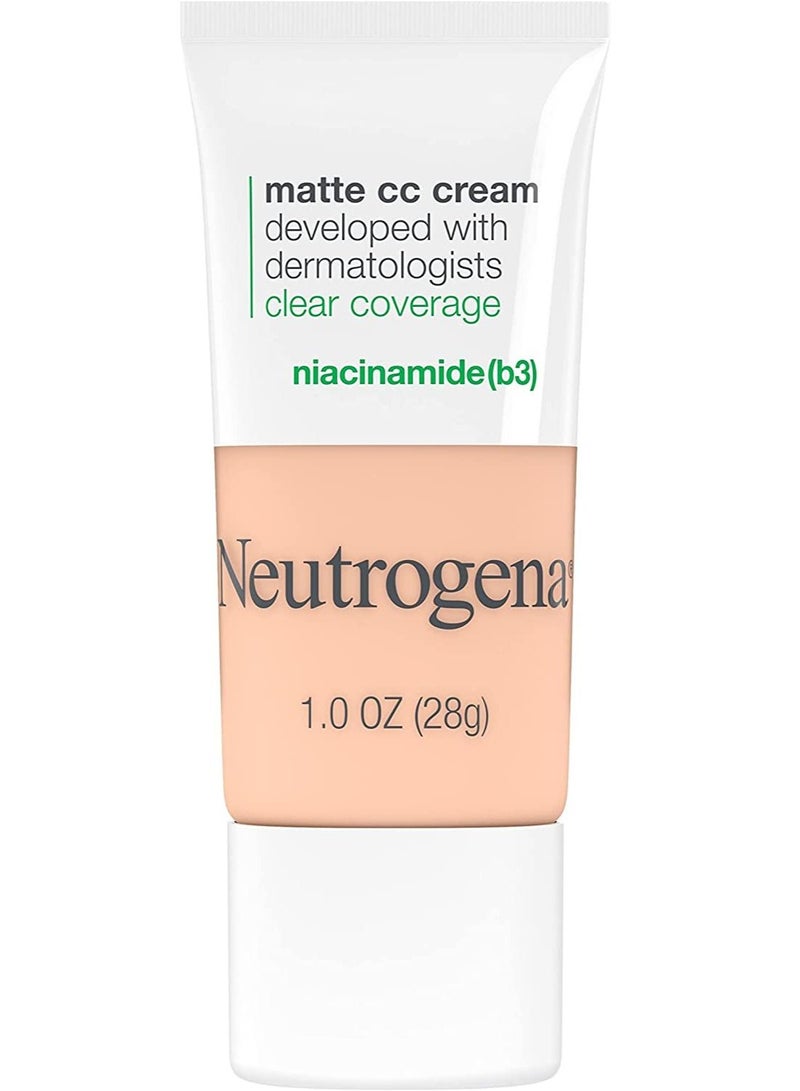Neutrogena Clear Coverage Flawless Matte CC Cream Shell, 1 oz