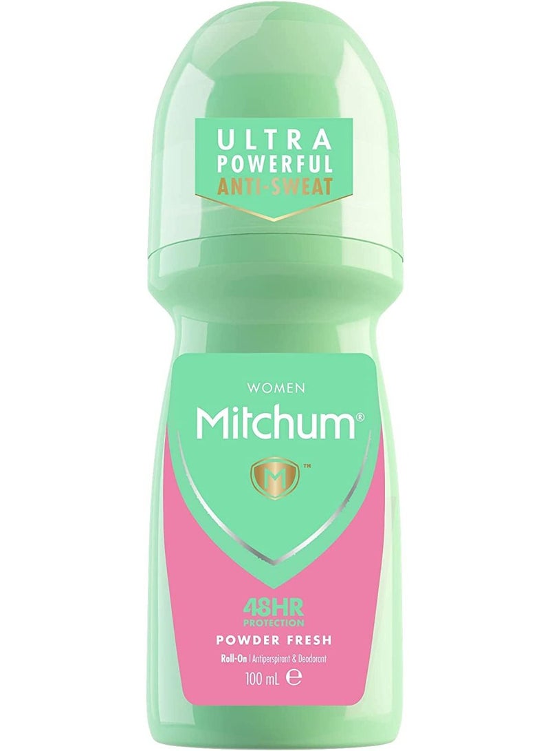 Mitchum Women 48 Hour Protection Roll On Deodorant and Antiperspirant Powder Fresh