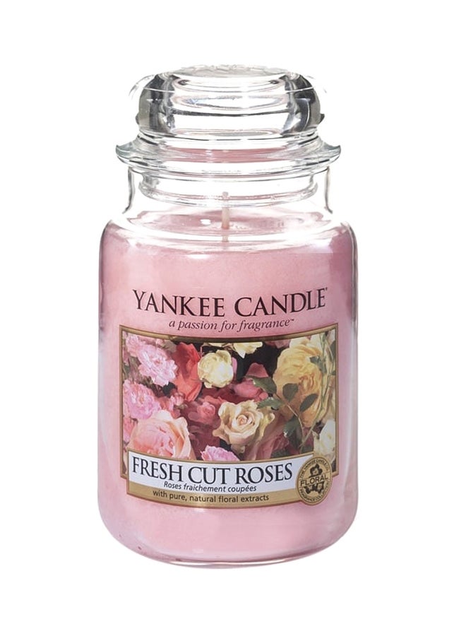 Classic Jar Scented Candle - Fresh Cut Roses Pink/Clear