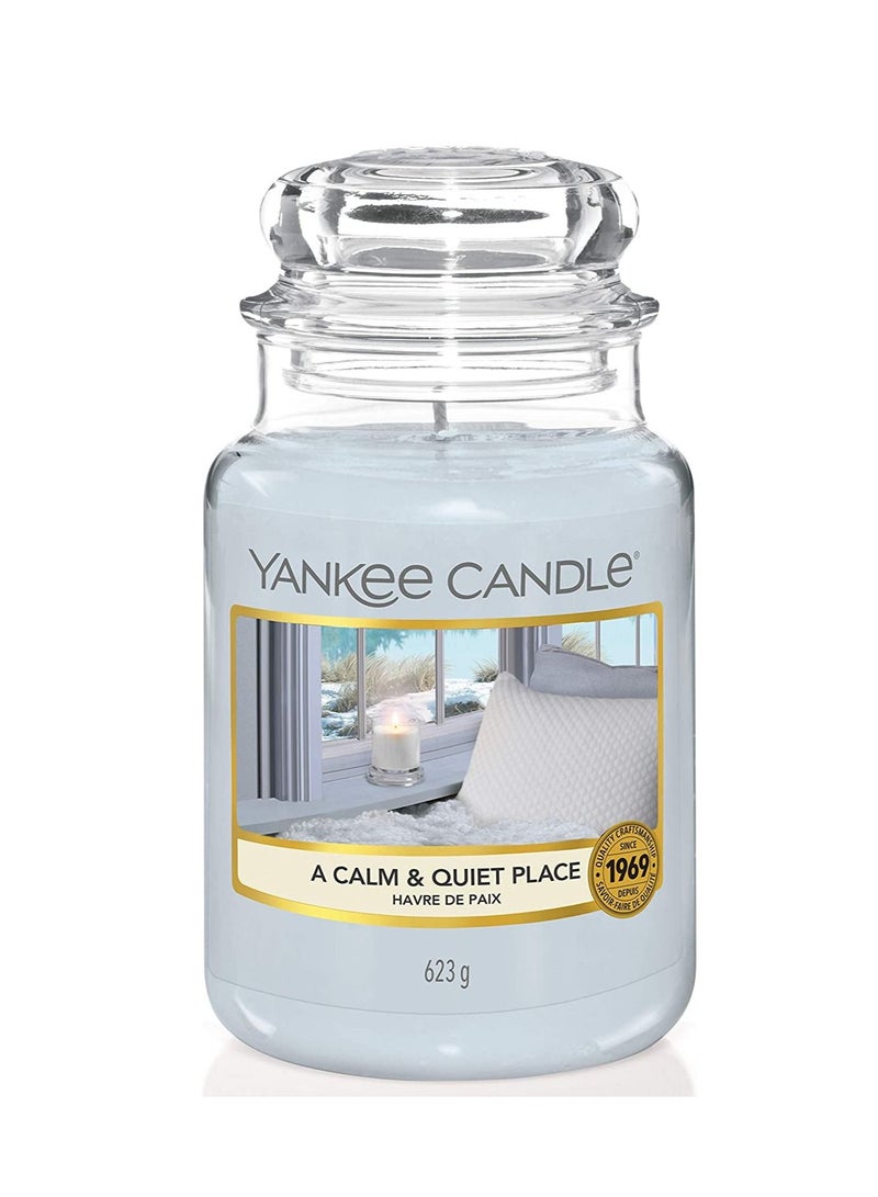 Yankee Candle Scented Candle A Calm and Quiet Place Large Jar Candle Long Burning Candles up to 150 Hours
