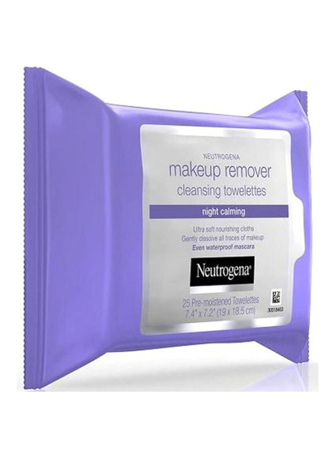 25-Piece Night Calming Makeup Remover Cleansing Towelettes 7.4x7.2inch