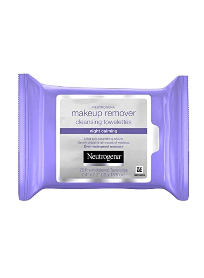 Night Calming Makeup Remover Cleansing Towelettes, 25 Count