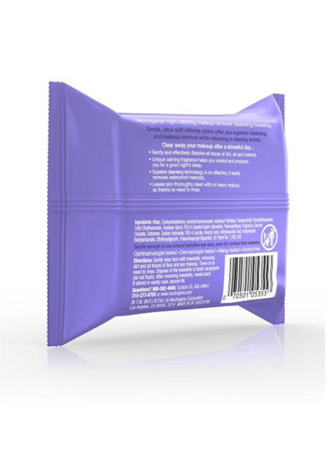 Night Calming Makeup Remover Cleansing Towelettes, 25 Count Purple