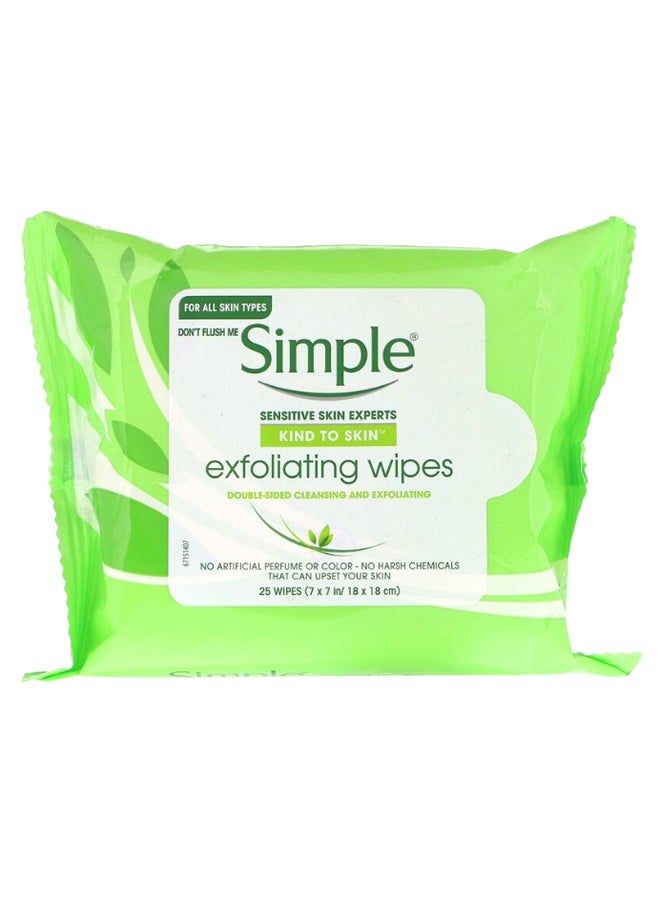 Pack Of 25 Exfoliating Wipes White 7 x 7inch