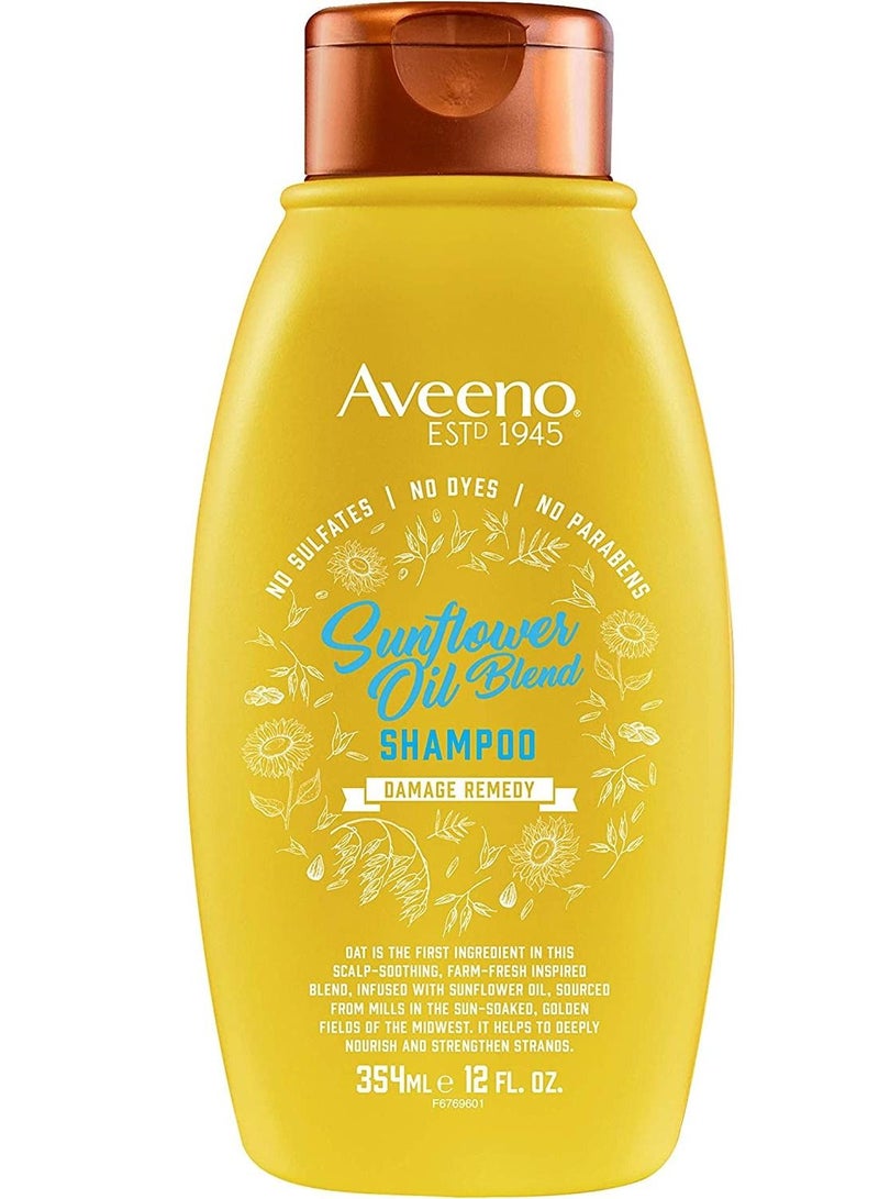 Deep moisturizing sunflower oil blend shampoo with oat for dry damaged hair dye sulfate surfactants free