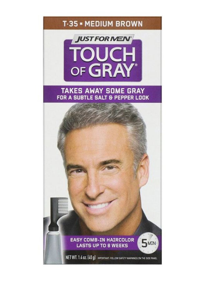 Touch Of Gray Comb-In Hair Colour T-35 Medium Brown 40grams