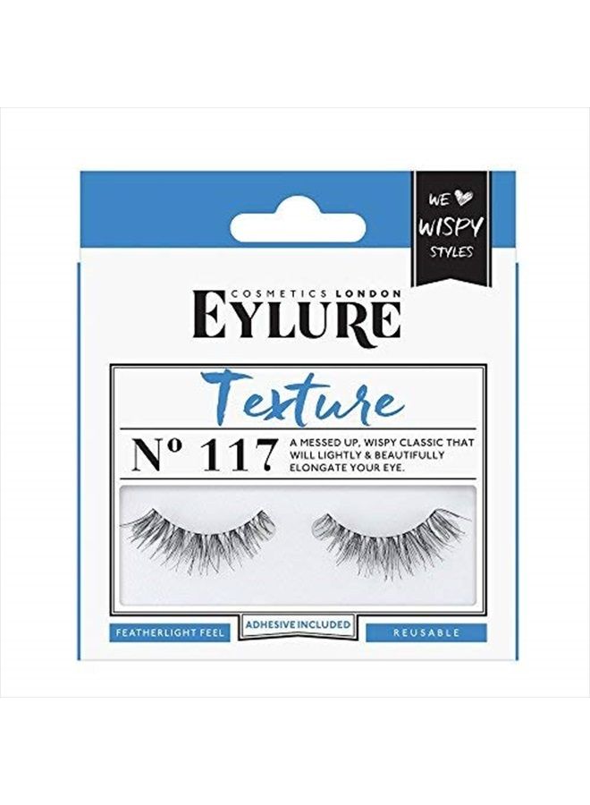 Texture False Lash, Style No. 117, Reusable, Adhesive Included, 1 Pair