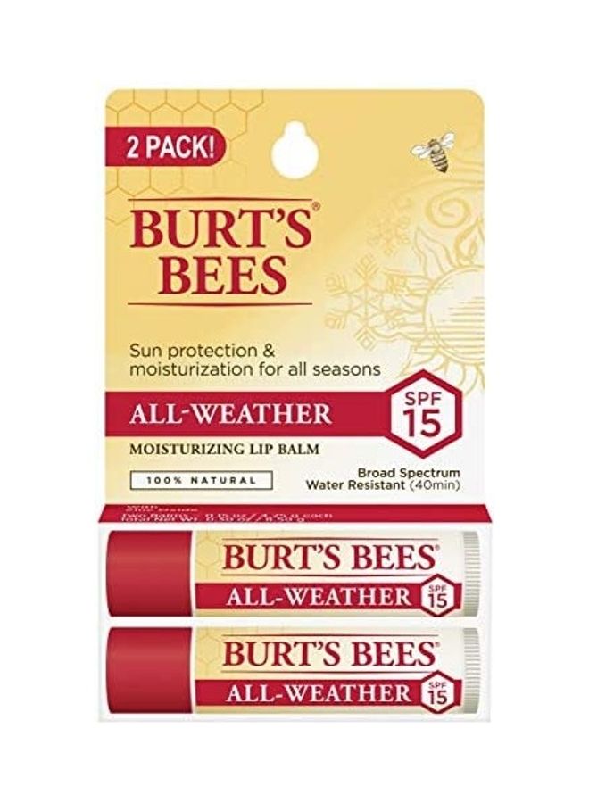 2-Pack All-Weather SPF 15 Moisturizing Lip Balm Clear