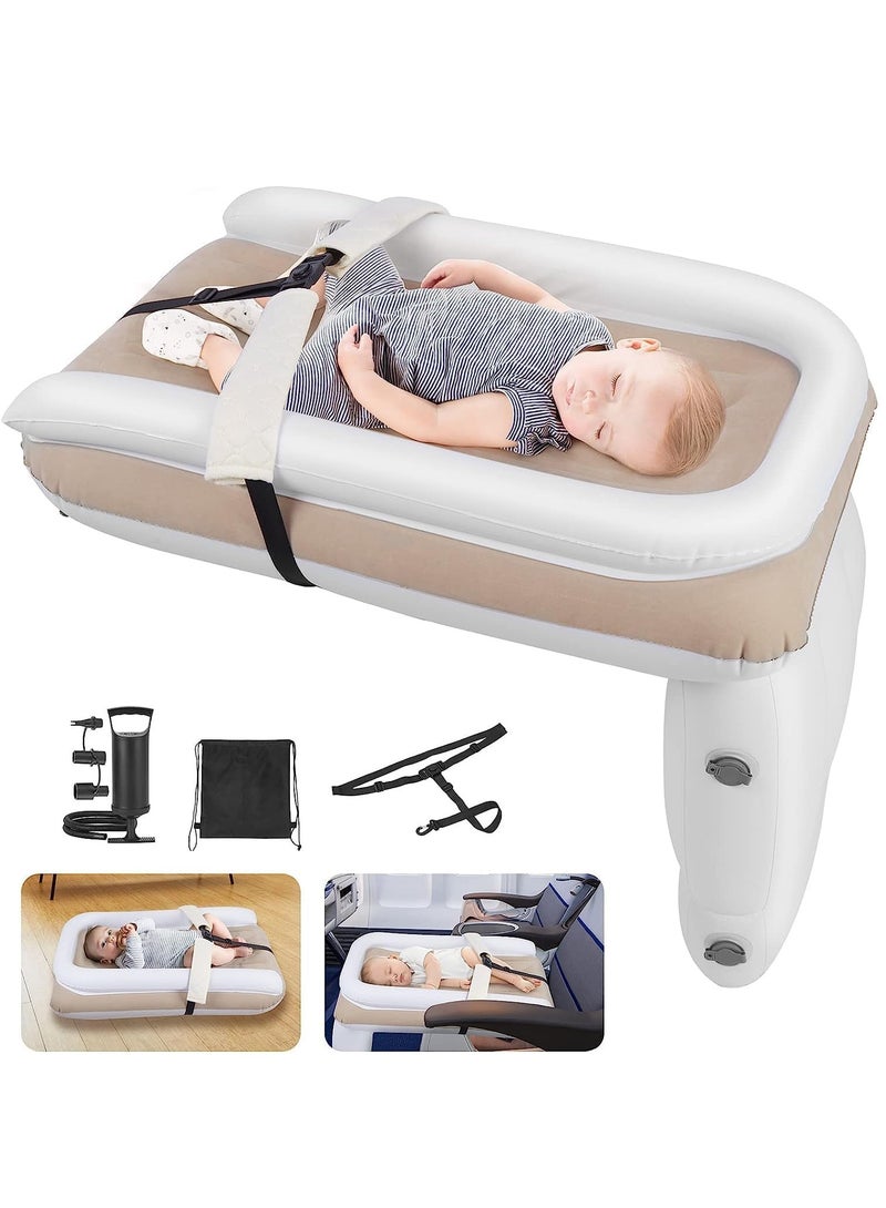 Inflatable Airplane Bed for Kids Baby Travel Plane Bed with Hand Pump Kids Bed Fits Most Airplane Seats Car Seat for Convenient Toddler Travel Seat Belt and Carry Bag