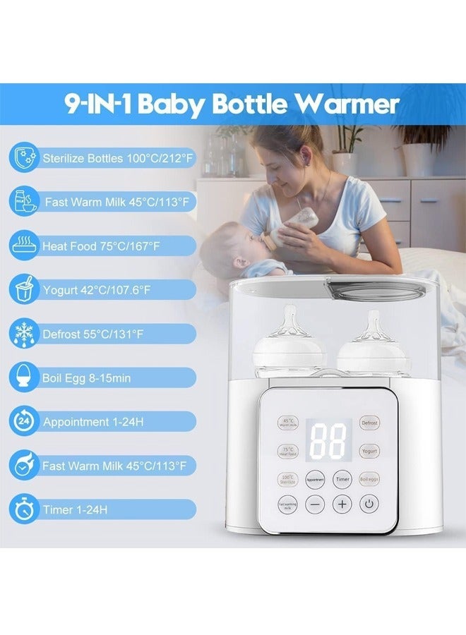 9 In 1 Baby Bottle Warmer With Automatic Intelligent Thermostat And Cleaning Brush