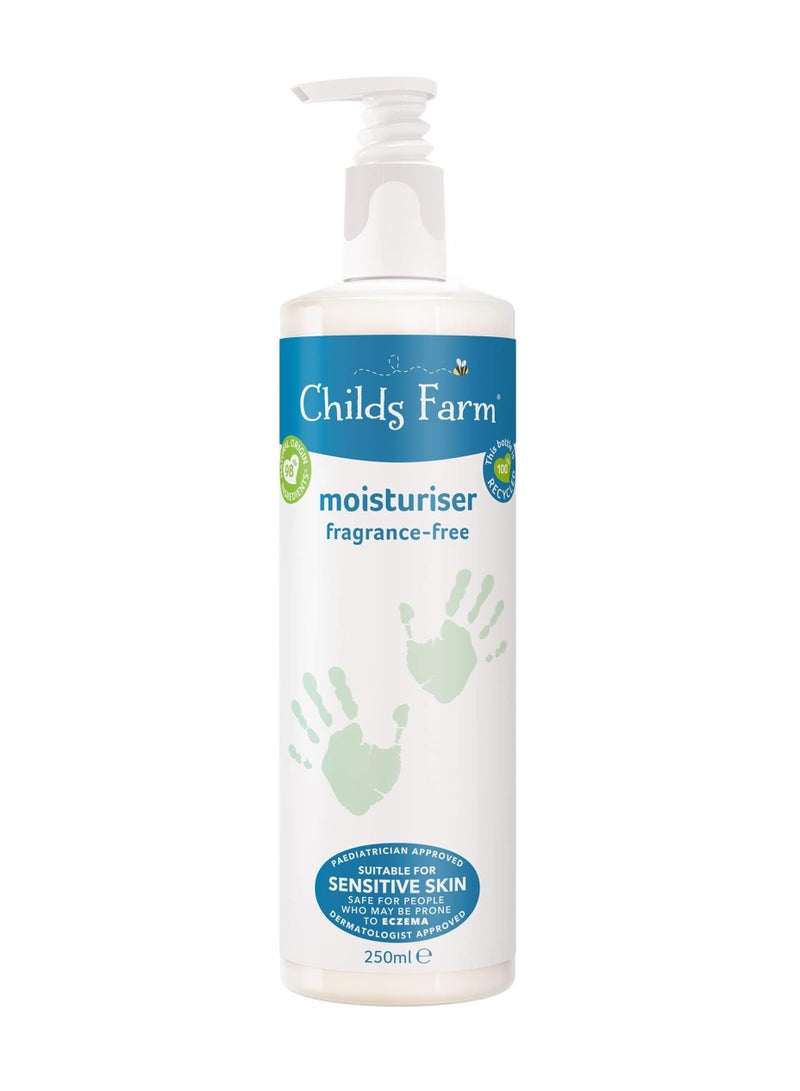 Childs Farm, Kids Moisturiser 250 ml, Unfragranced, Soothes and Hydrates, Suitable for Dry, Sensitive and Eczema-Prone Skin