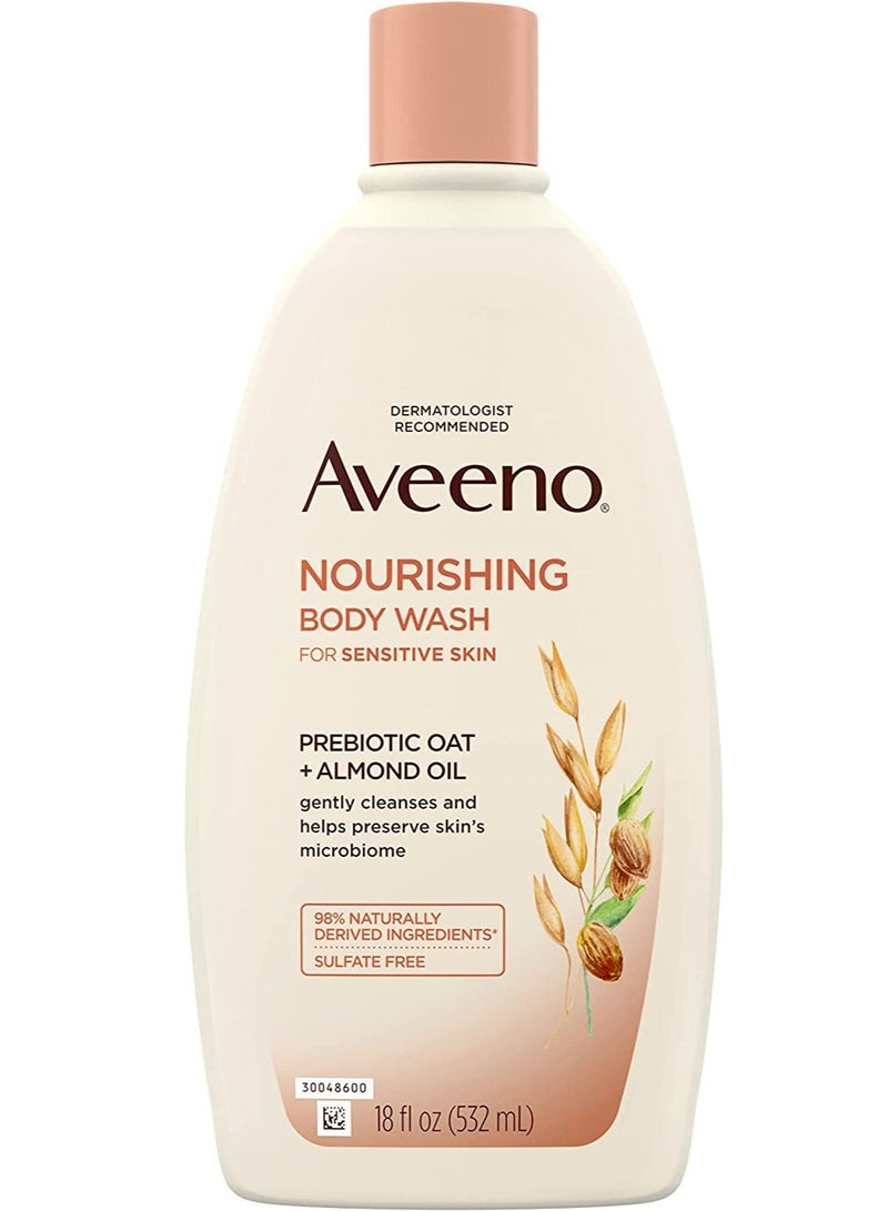 Aveeno Nourishing Body Wash, Prebiotic Oat and Almond Oil