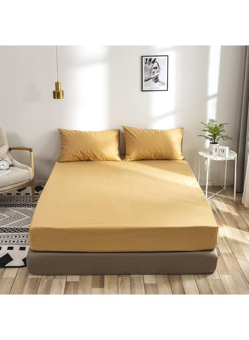 3-Piece Solid Color Bed Sheets Set Waterproof Breathable Mattress Cover
